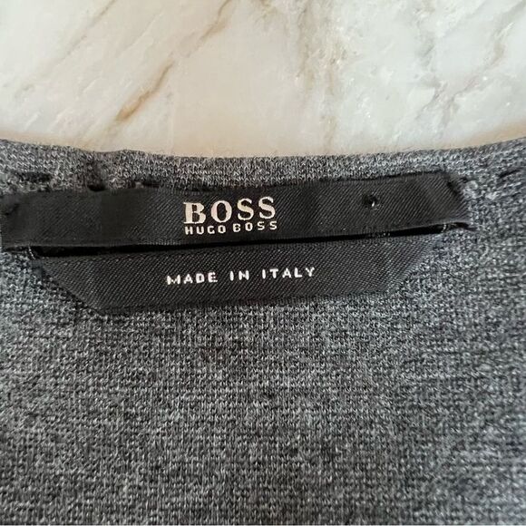 Boss Hugo Boss Charcoal & Black Colorblock 3/4 Sleeve Sheath Dress size S. - Picture 4 of 9